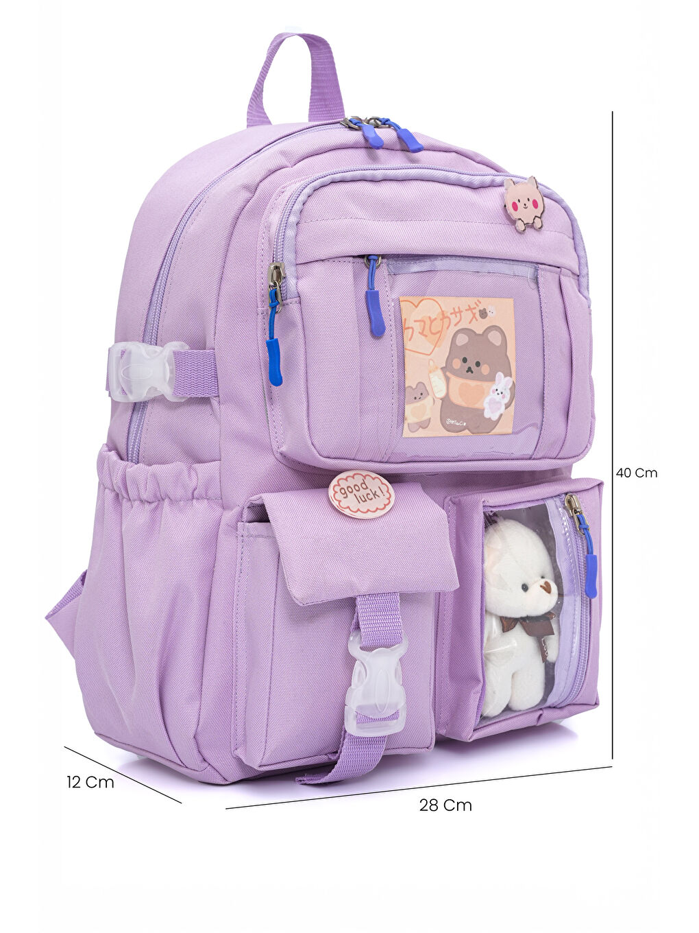 Kawaii Kore Tarzı Ayıcıklı İlkokul ve Beslenme Çantası-3