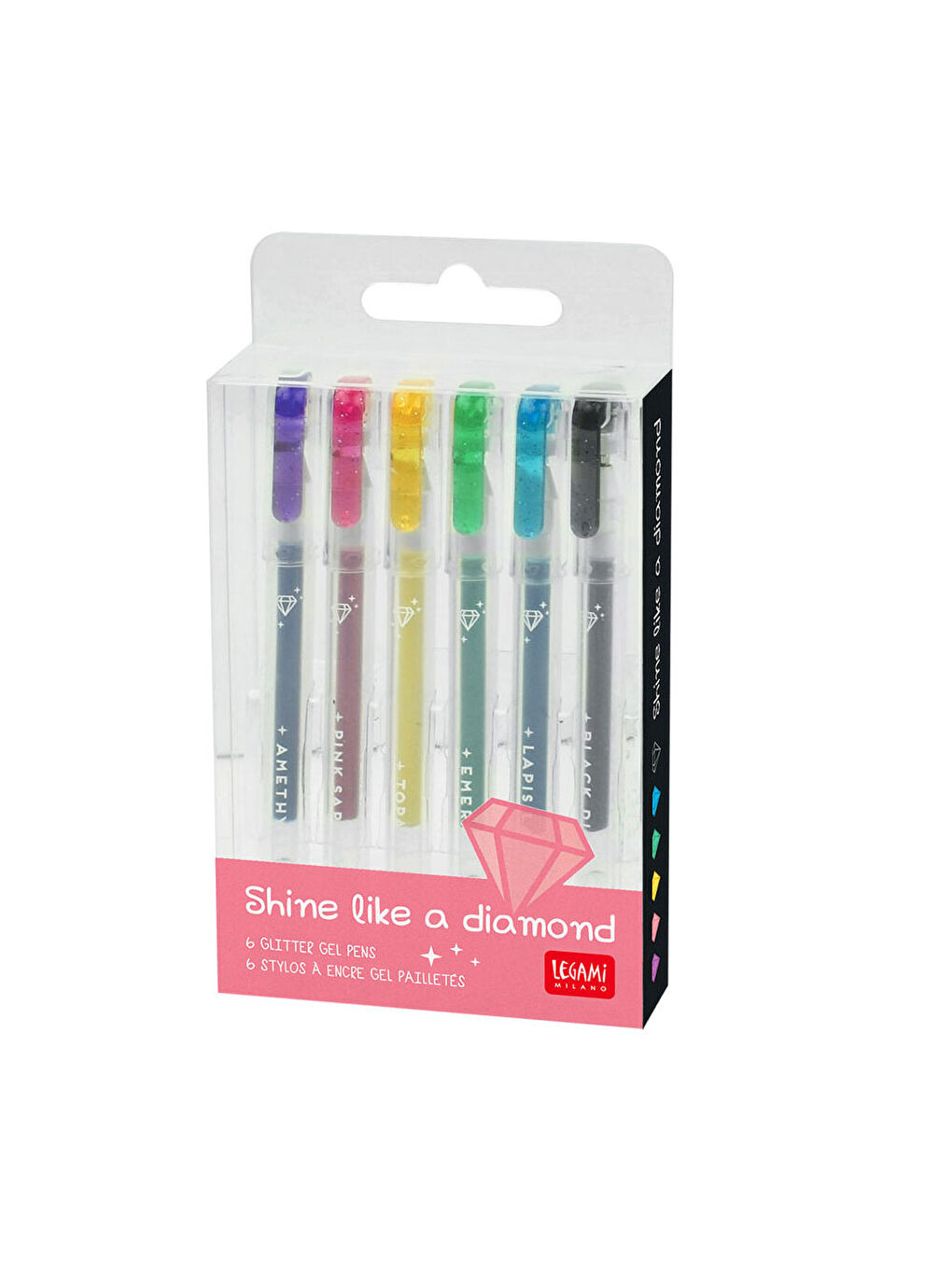 Legami Shine Like A Diamond 6'lı Parlak Mini Jel Kalem Seti K086159