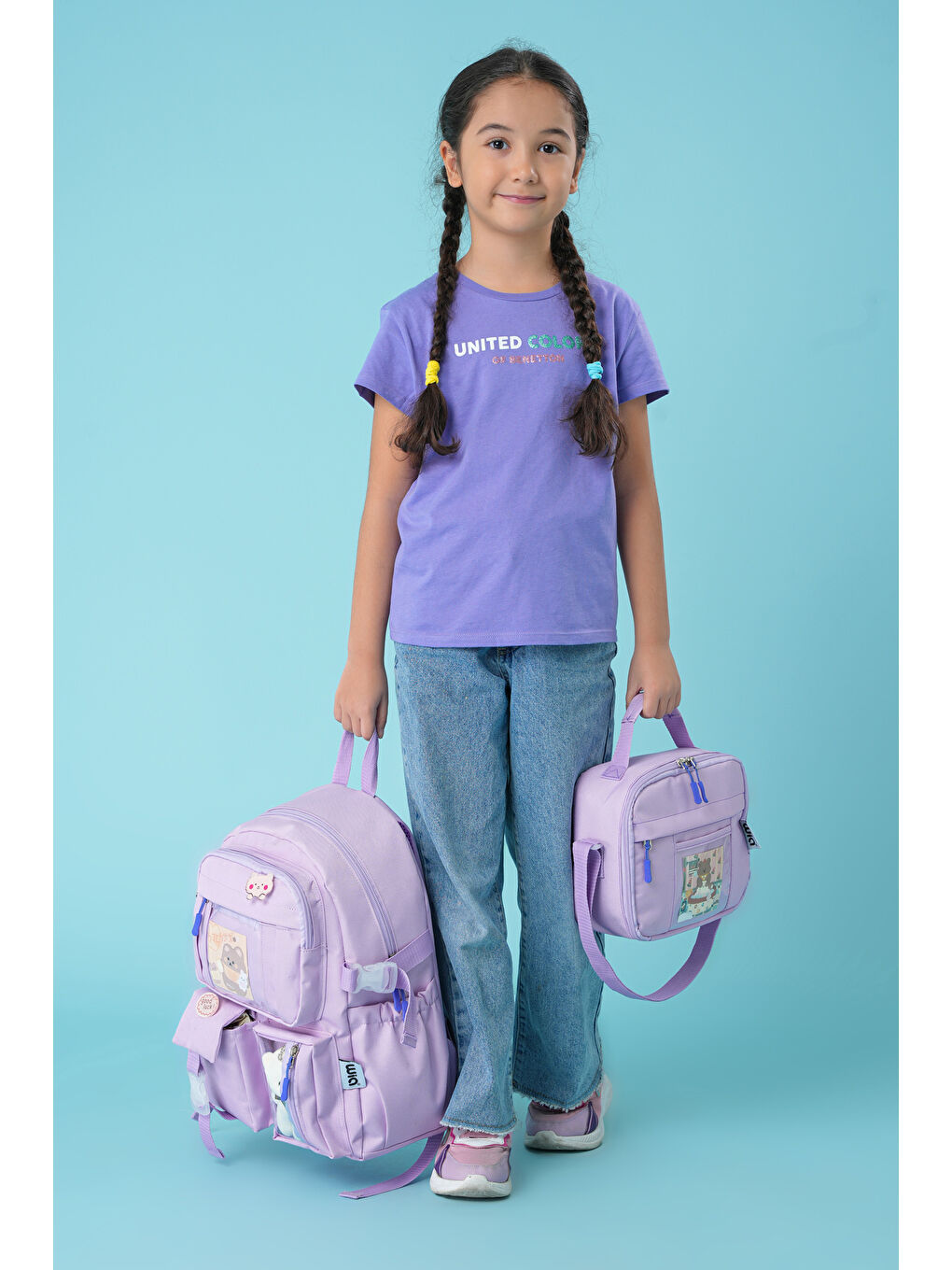 Kawaii Kore Tarzı Ayıcıklı İlkokul ve Beslenme Çantası-6