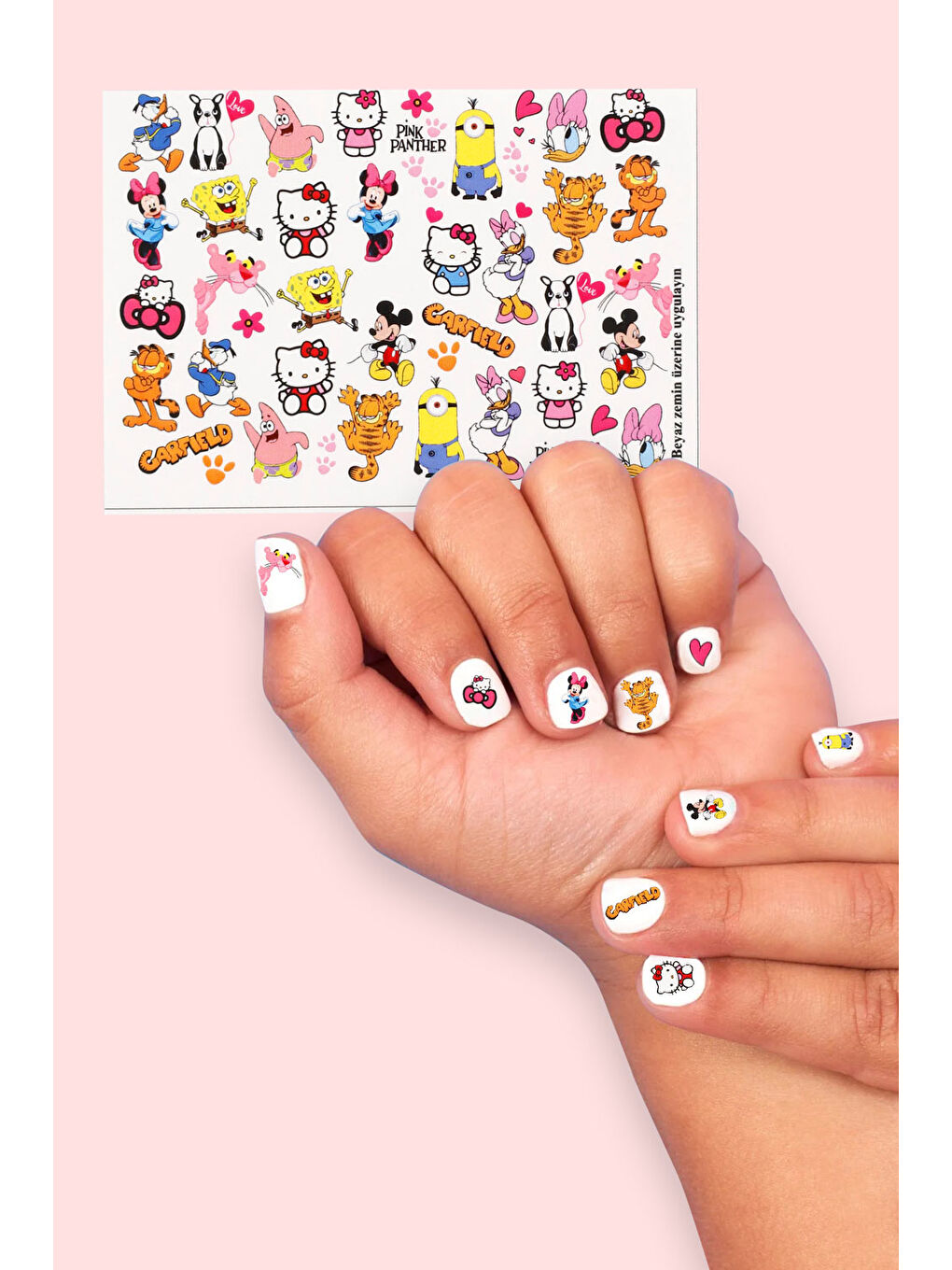 Çok Renkli Hello Kity Kız Çocuk Tırnak Sticker