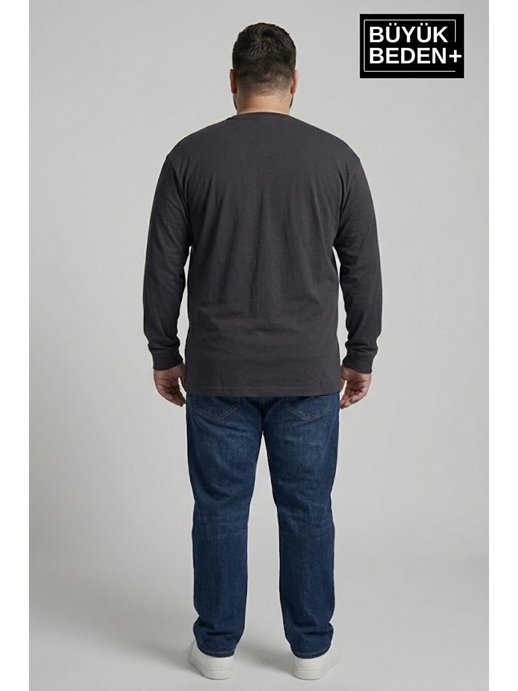 Siyah Erkek Büyük Beden Orta Brooklyn Baskılı 2 İplik Bisiklet Yaka Tişört SPR26BTS942-8-2