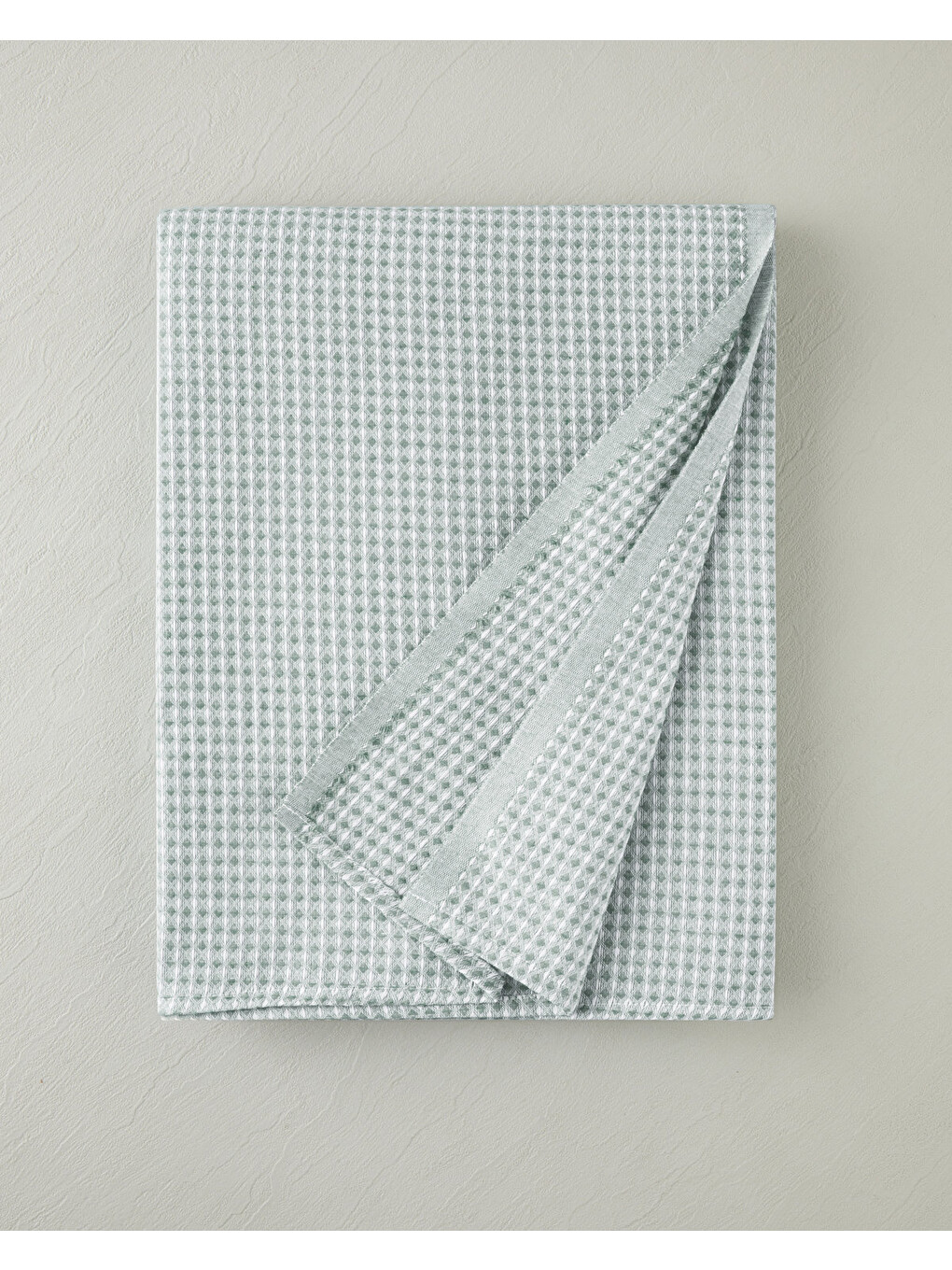 Modern Grid Tek Kişilik Pike 150x220 Cm Yeşil