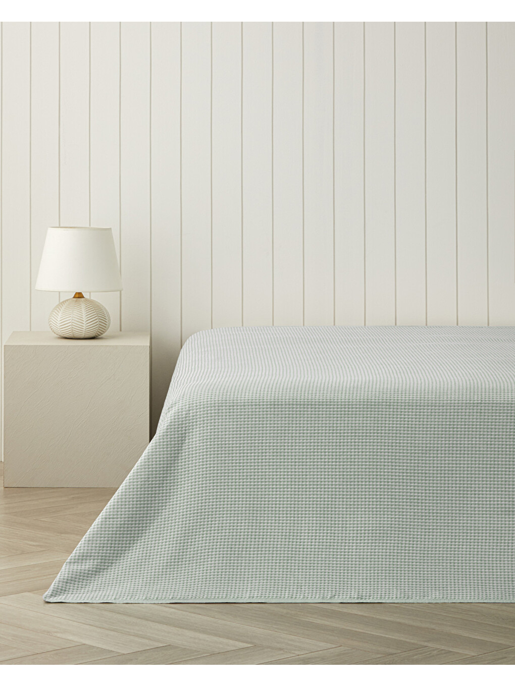 Modern Grid Tek Kişilik Pike 150x220 Cm Yeşil-1