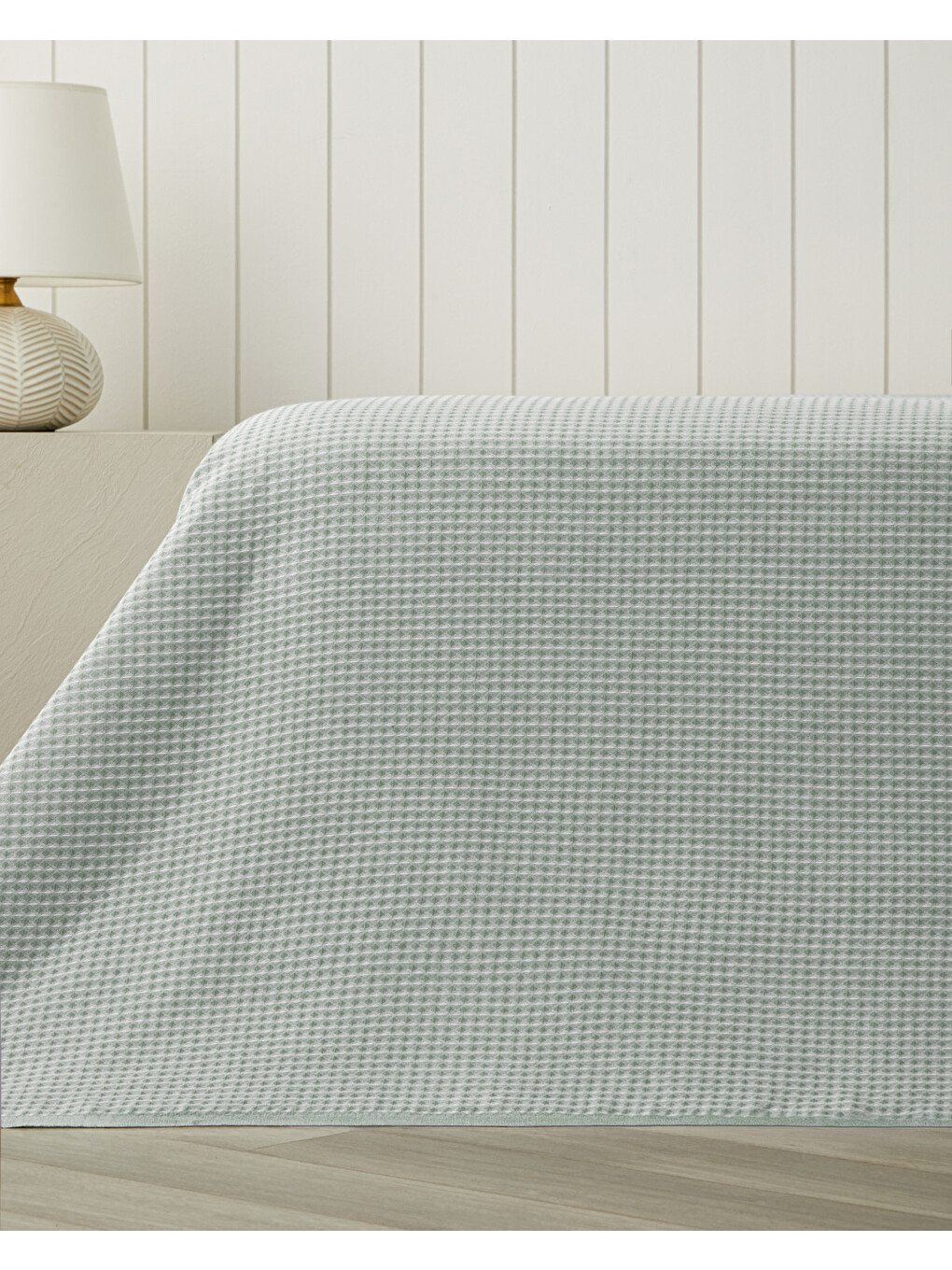 Modern Grid Tek Kişilik Pike 150x220 Cm Yeşil-2
