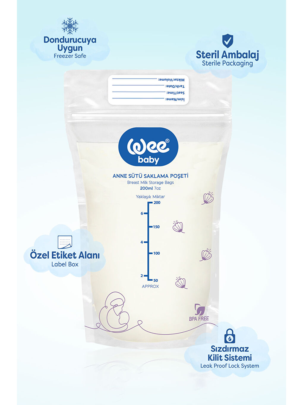 20'li Anne Sütü Saklama Poşeti (20x12 240 Adet)-3