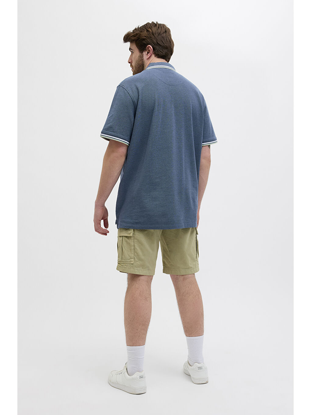 İndigo Plus Jjepaulos Logolu Pamuklu Büyük Beden Düğmeli Polo Yaka %100 Pamuk Tişört 12143859-2