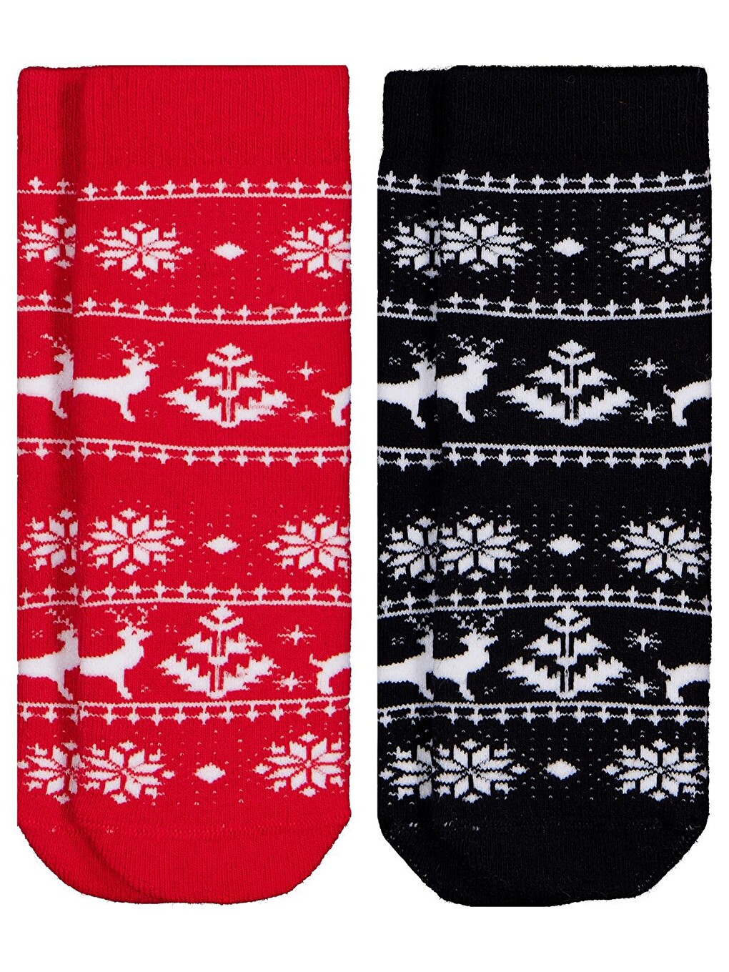 Beyaz Girls Snow Deer Havlu 2'li 3-11 Yaş Kız Soket Çorap - Standart-4