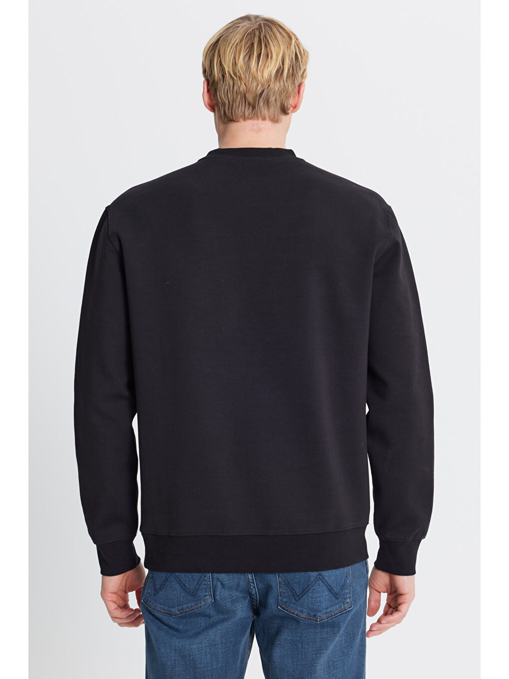 Regular Fit Normal Kesim Bisiklet Yaka Pamuklu Siyah Sweatshirt-4