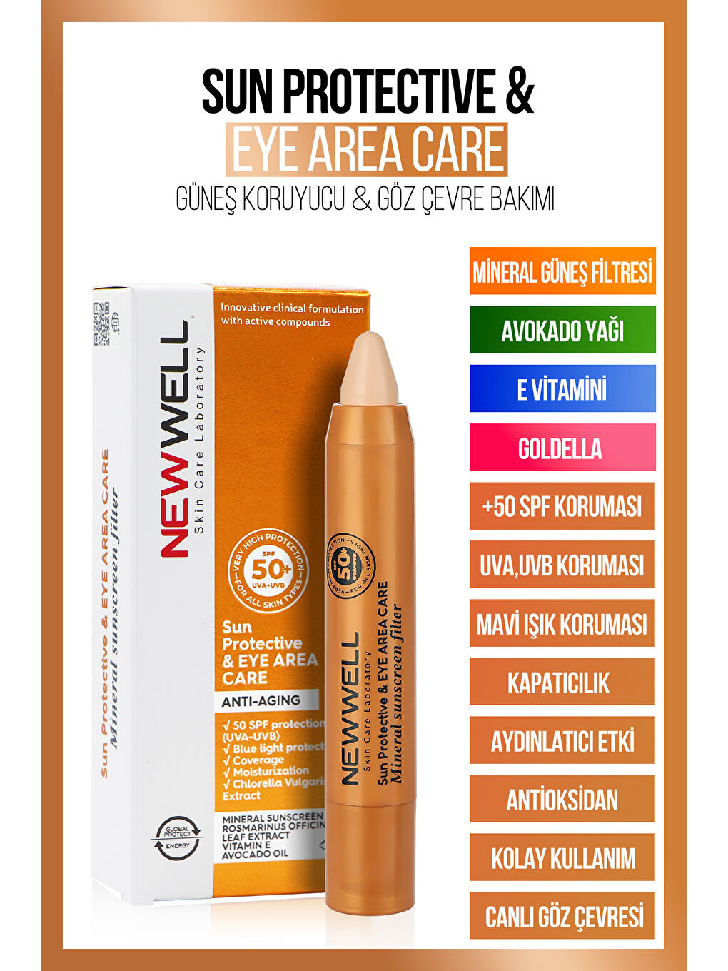 Güneş Korumalı Göz Çevresi Concealer Cream 50+SPF
