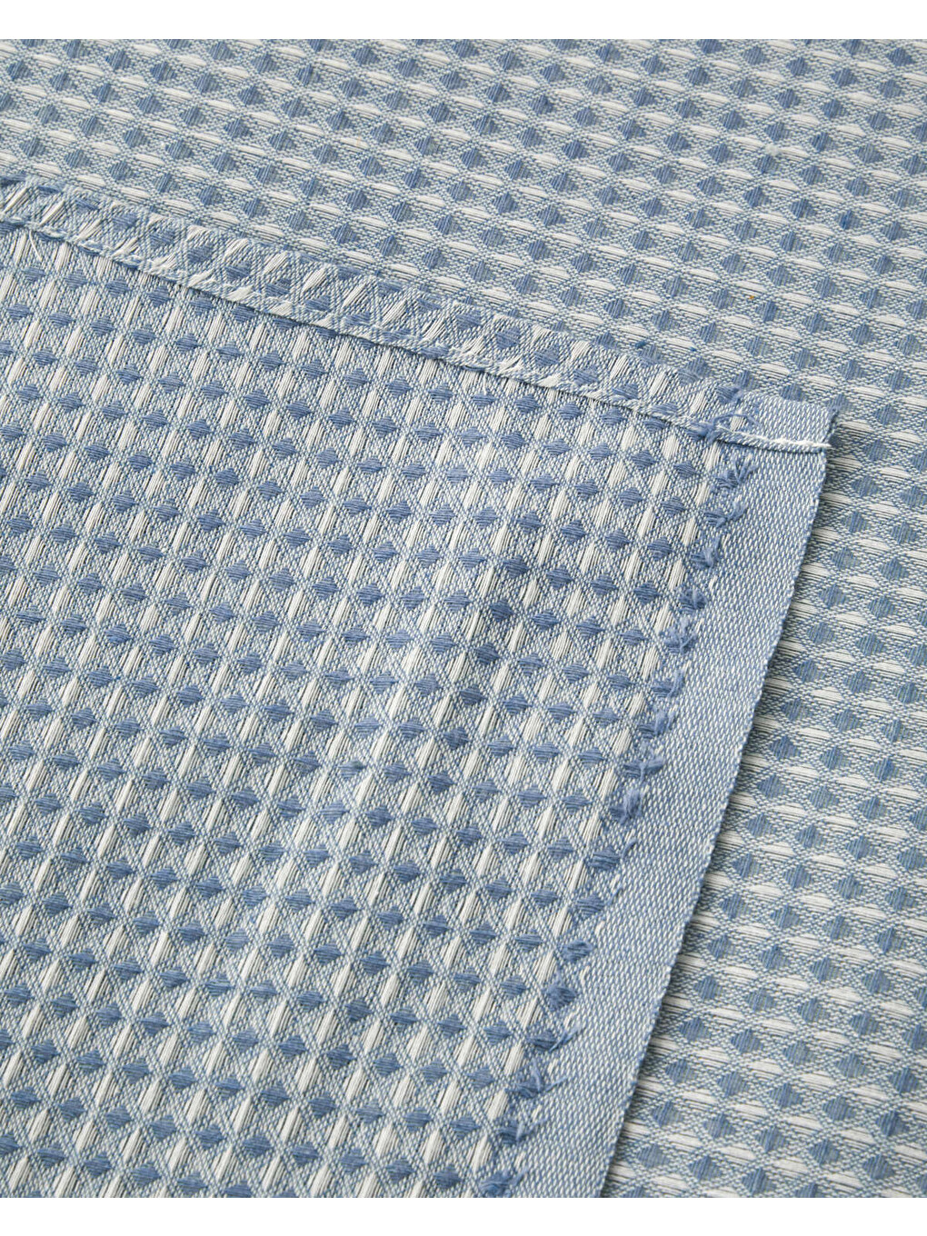 Modern Grid Tek Kişilik Pike 150x220 Cm Mavi-3