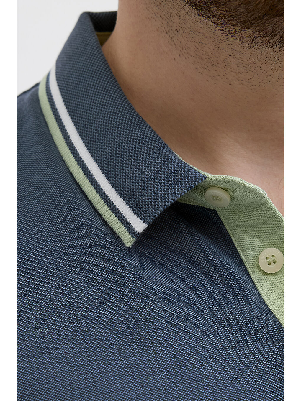 İndigo Plus Jjepaulos Logolu Pamuklu Büyük Beden Düğmeli Polo Yaka %100 Pamuk Tişört 12143859-4