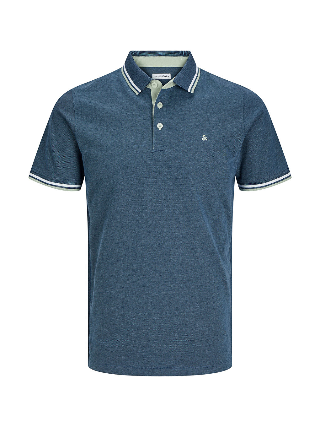 İndigo Plus Jjepaulos Logolu Pamuklu Büyük Beden Düğmeli Polo Yaka %100 Pamuk Tişört 12143859-5