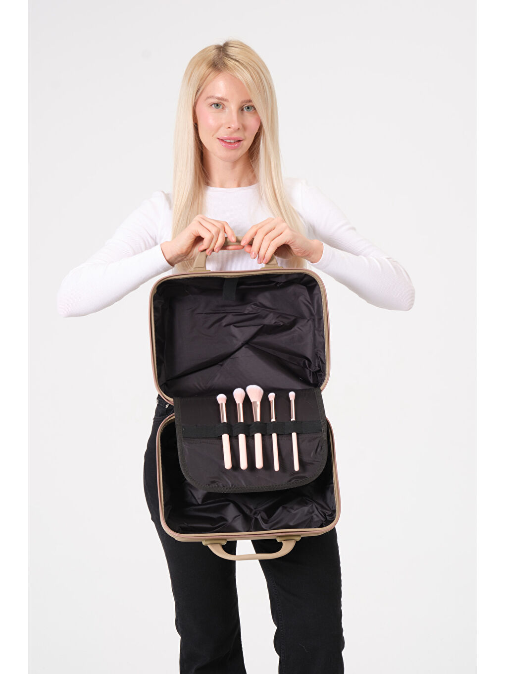 Makyaj Çantası Gold PP Valiz-1