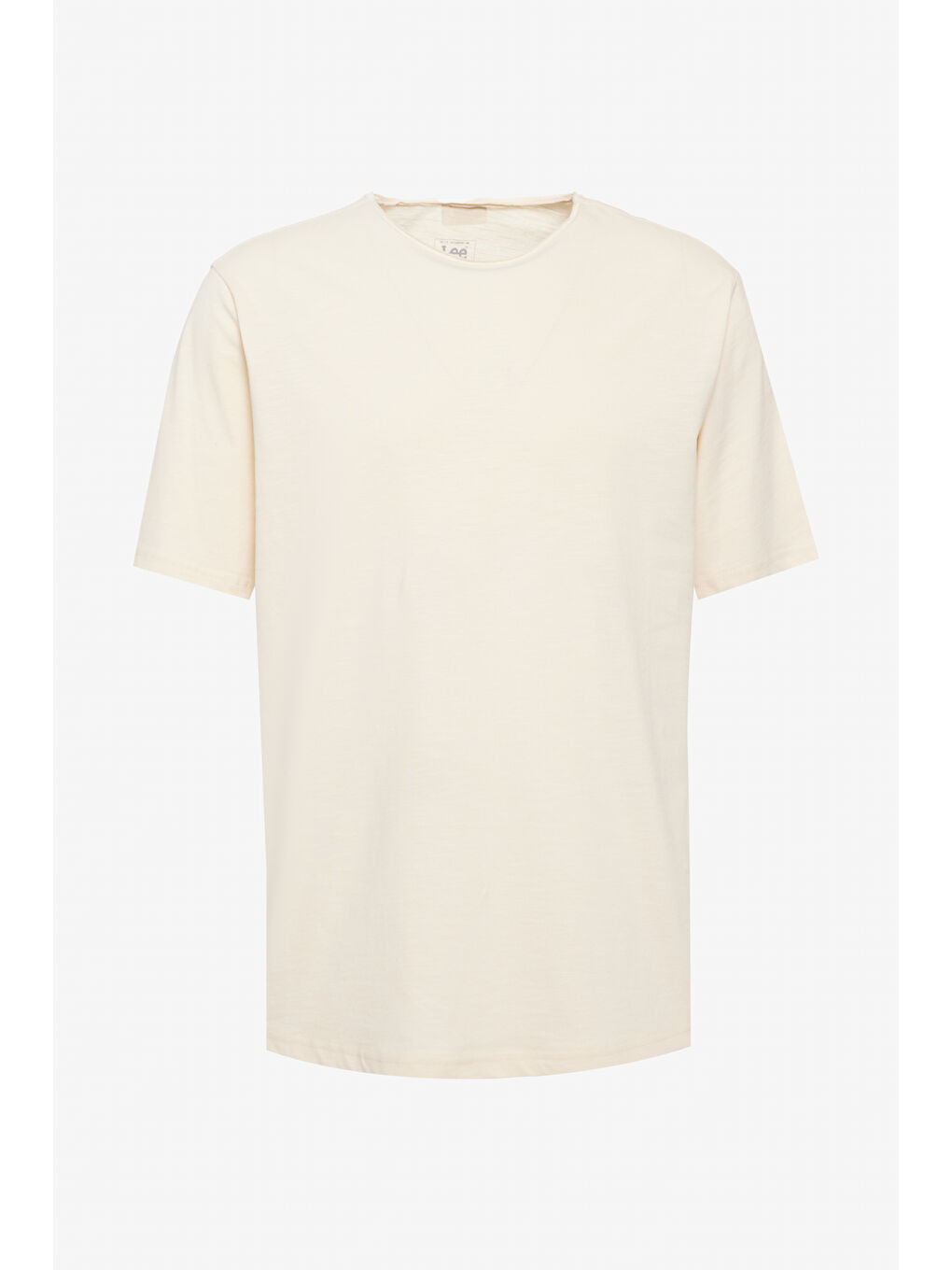 Regular Fit Normal Kesim Bisiklet Yaka %100 Pamuk Bej Tişört-5