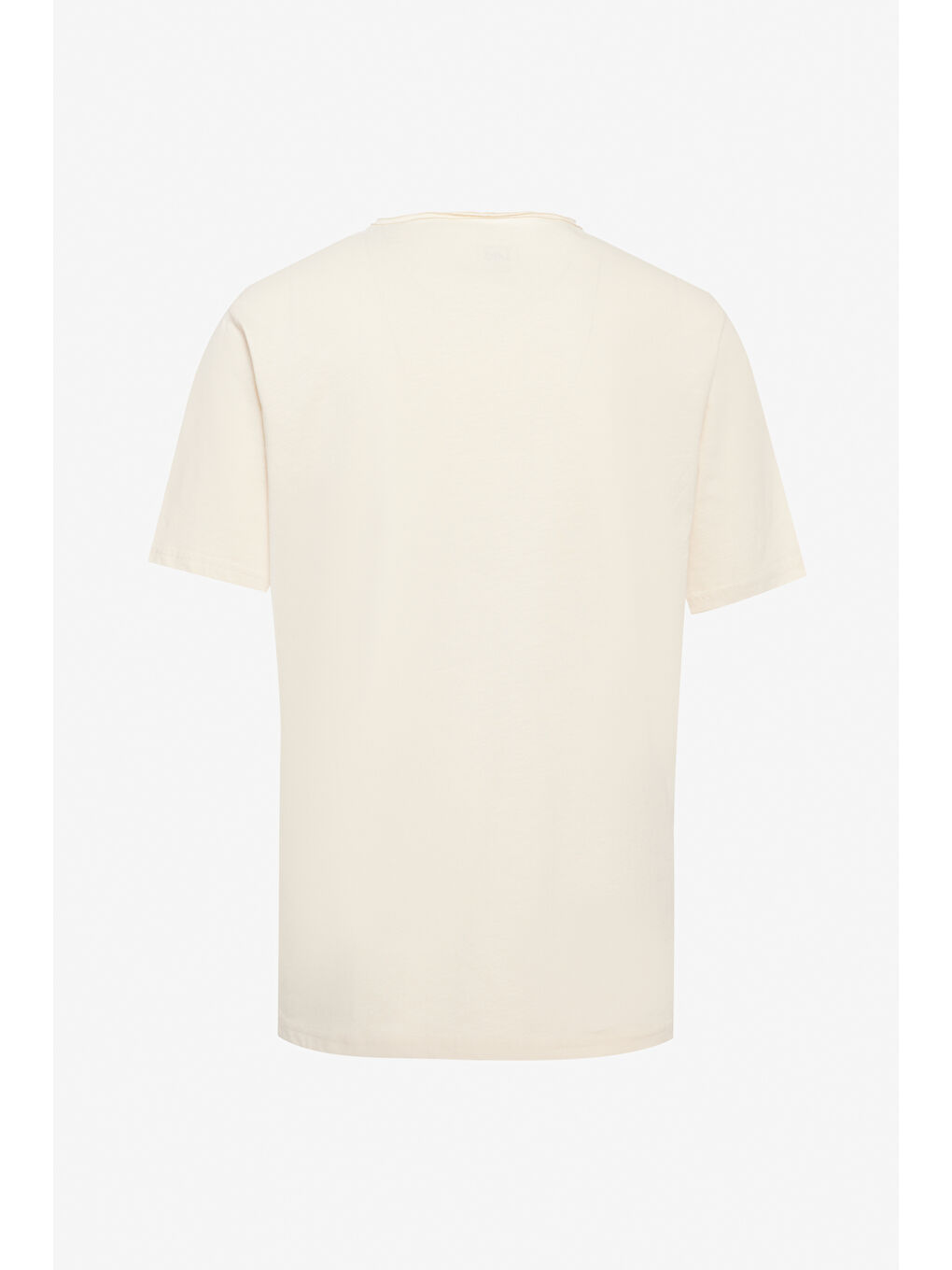 Regular Fit Normal Kesim Bisiklet Yaka %100 Pamuk Bej Tişört-6