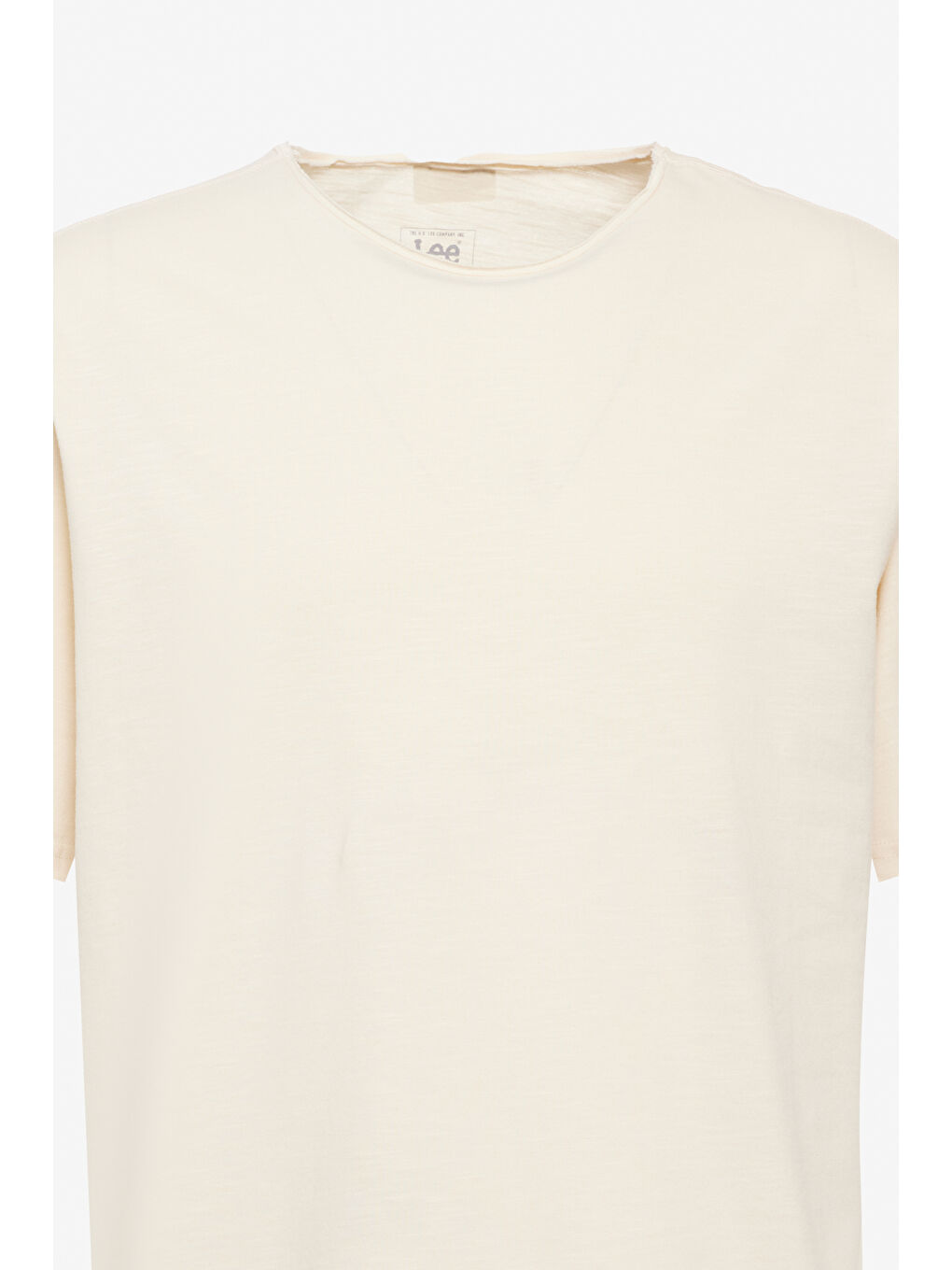 Regular Fit Normal Kesim Bisiklet Yaka %100 Pamuk Bej Tişört-7