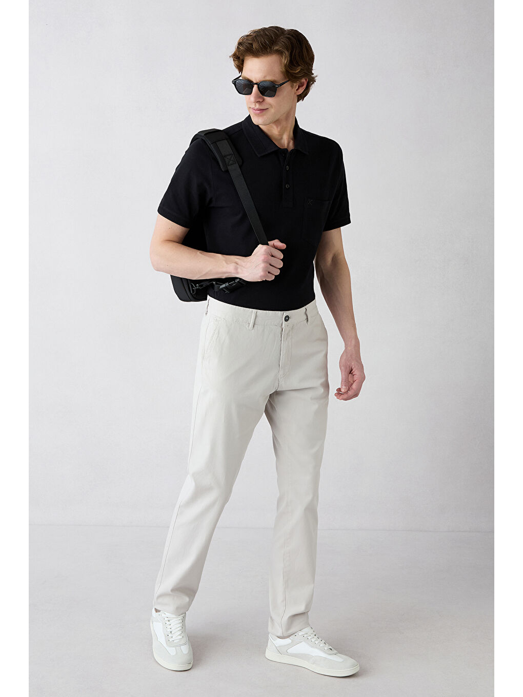 Siyah Regular Fit Polo Yaka Pamuk Tshirt-2