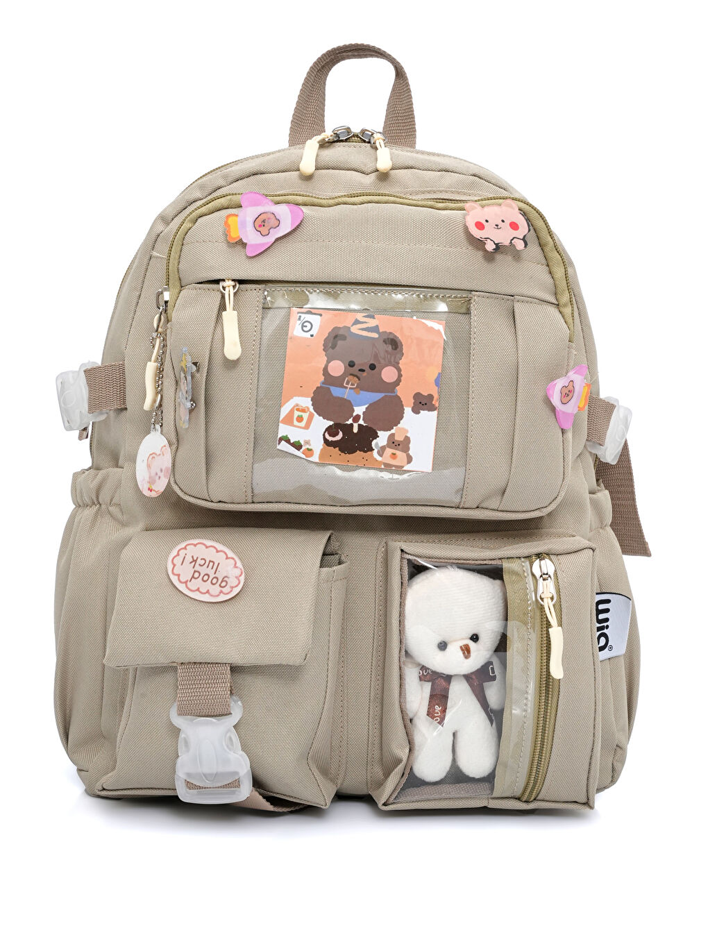 Kawaii Kore Tarzı Ayıcıklı İlkokul ve Beslenme Çantası-2