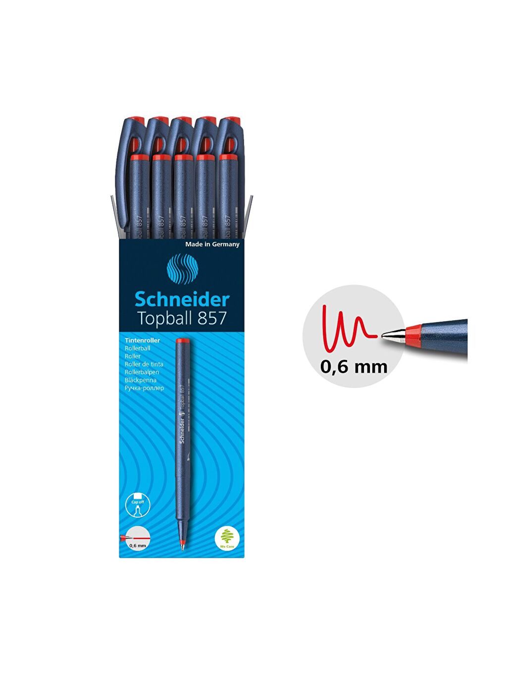 Topball 857 Roller Pen 0.6 Uç 10 Lu Set Kırmızı-1