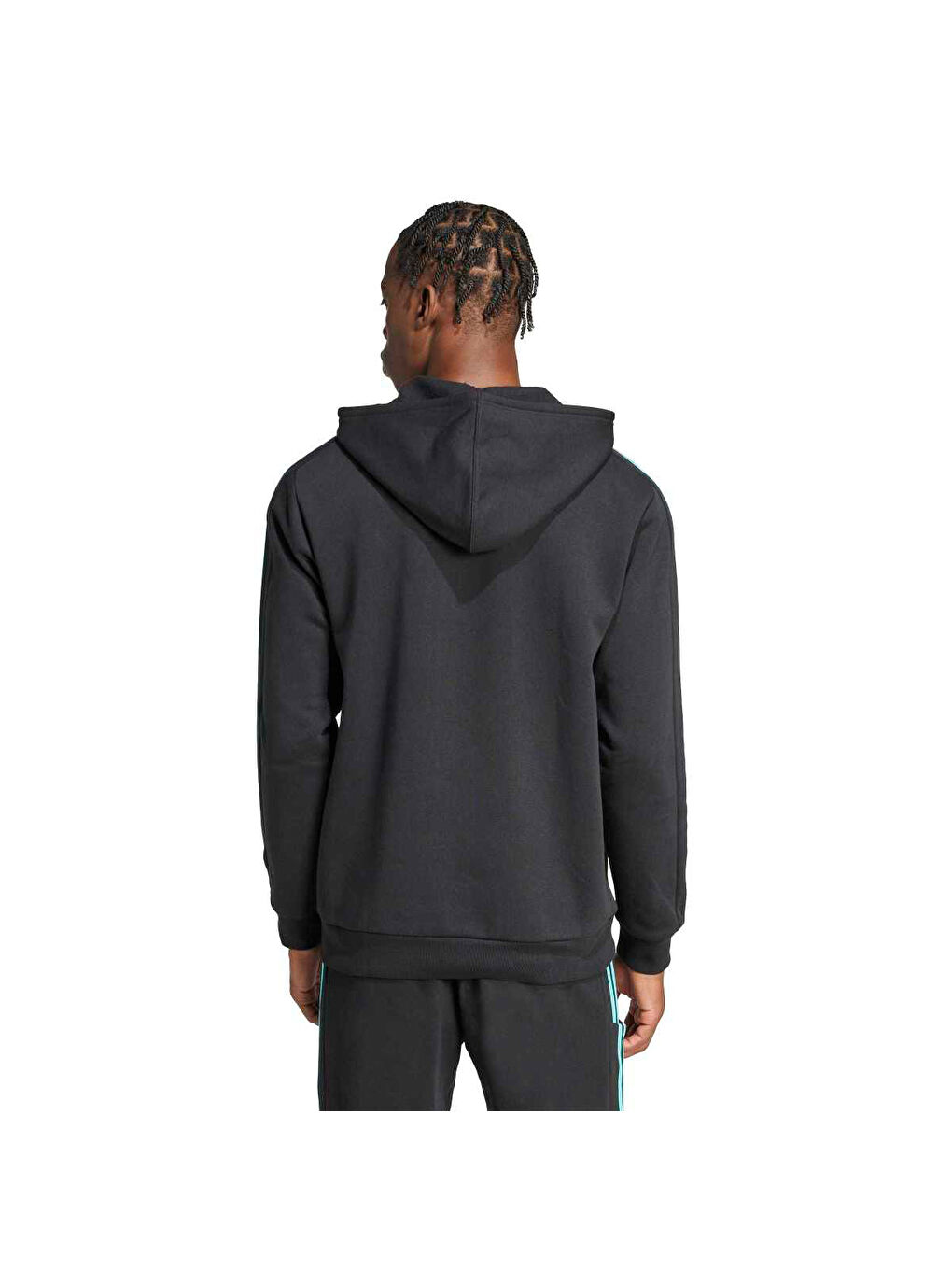 Mercedes DNA Erkek Siyah Kapüşonlu Fermuarlı Sweatshirt-1