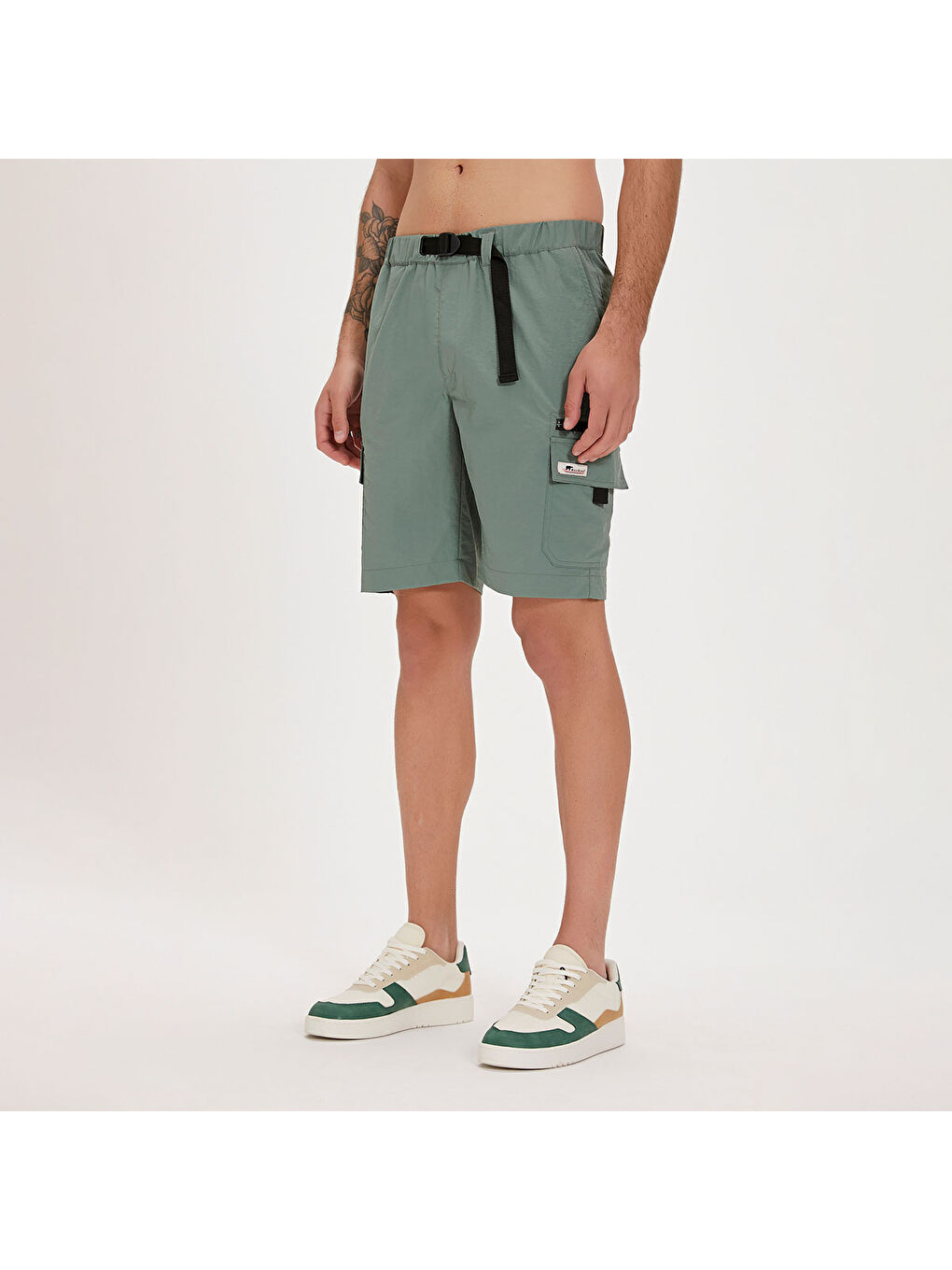 Richard Erkek Haki Kargo Şort-2