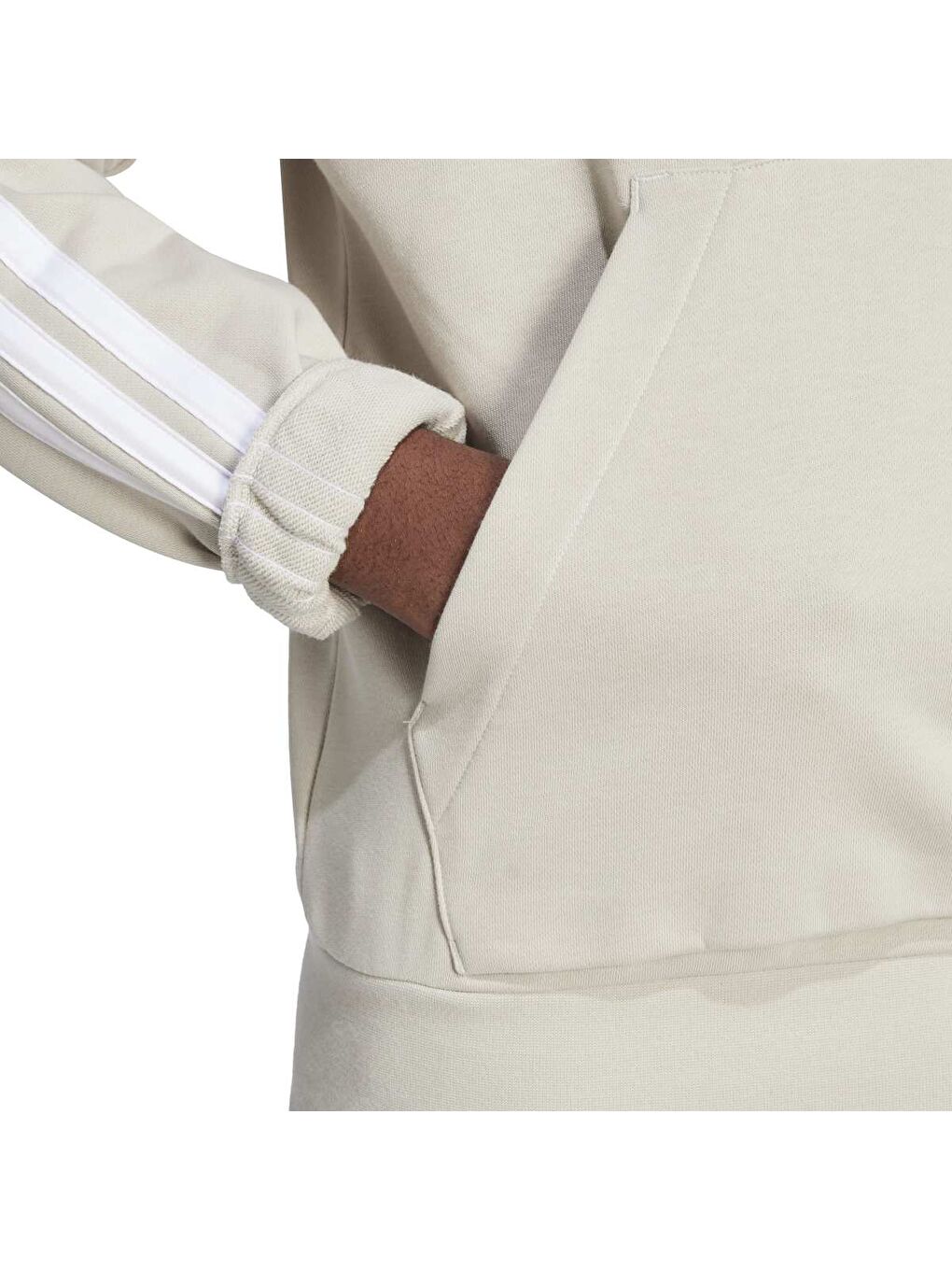 3 Stripes Ft Erkek Bej Kapüşonlu Sweatshirt-3