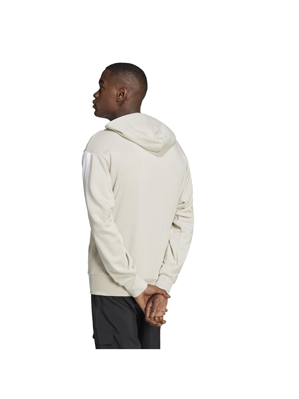 3 Stripes Ft Erkek Bej Kapüşonlu Sweatshirt-4