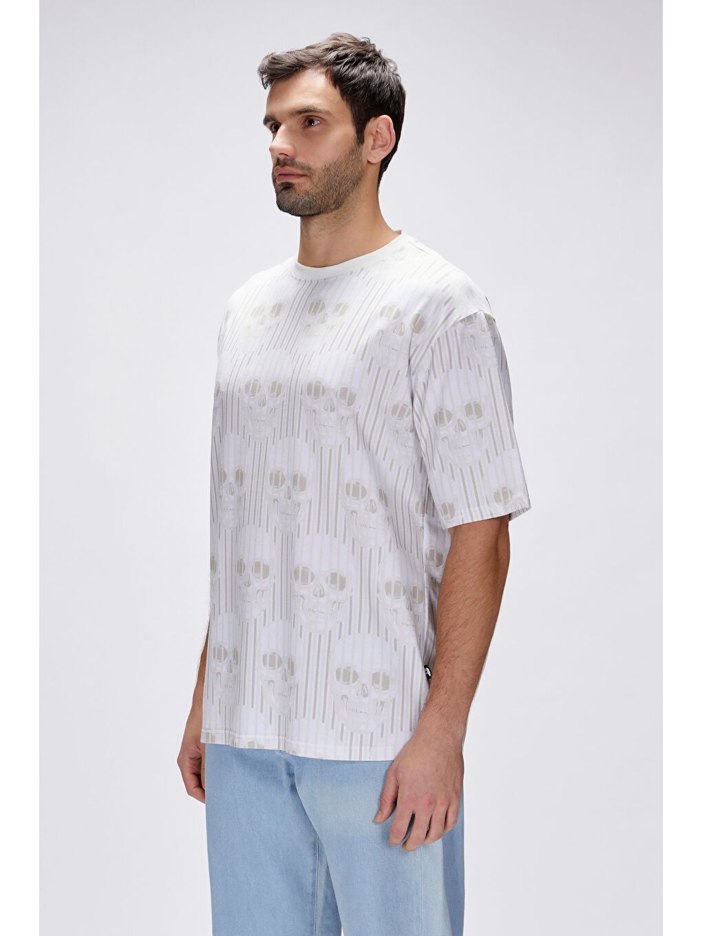 Bad Bear Breet Beyaz Erkek Oversize Tişört - 1