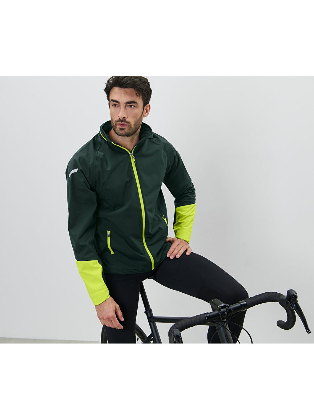 Yeşil Erkek Bisiklet Yağmurluğu