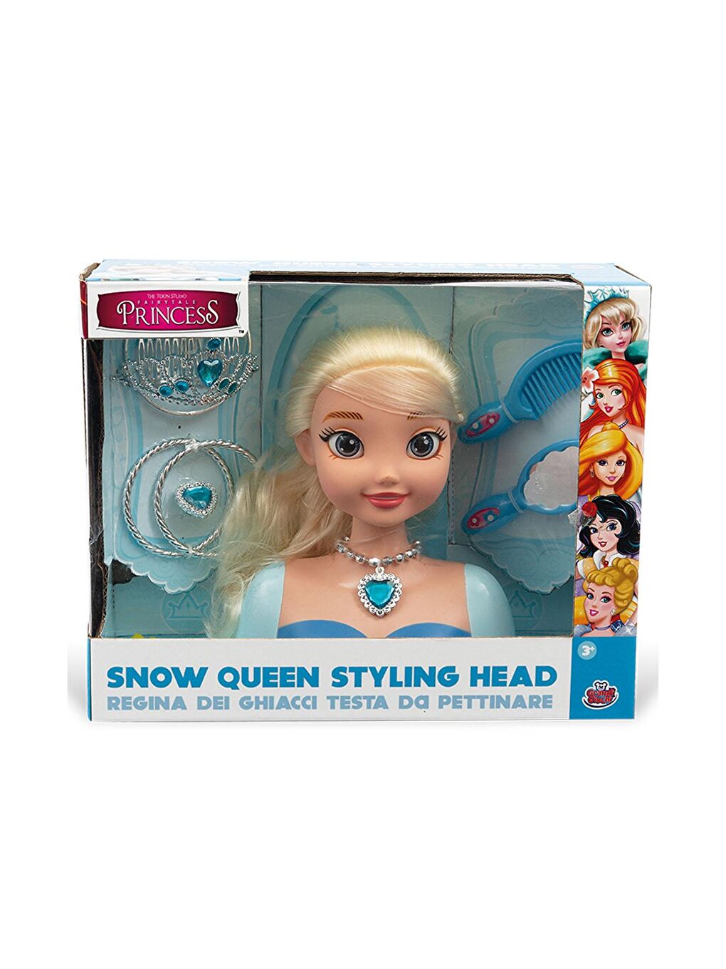 FROZEN Beyaz-Renklibaskı Prenses Bebek Karlar Kraliçesi Büst-GG02999 - 1