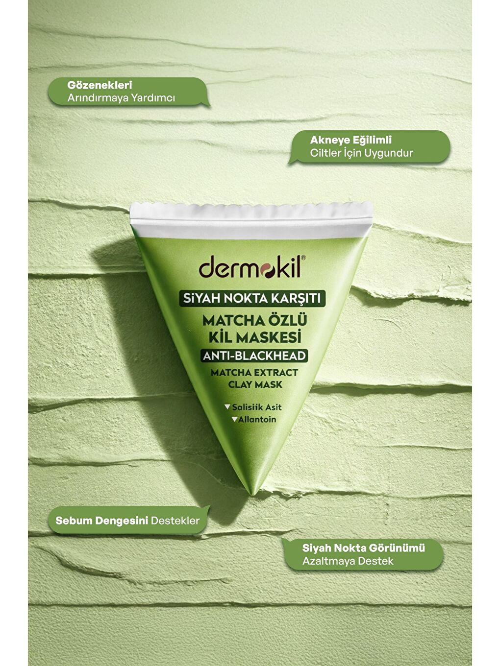 Siyah Nokta Karşıtı Matcha Özlü Kil Maskesi 9 ml x 5 Adet-2