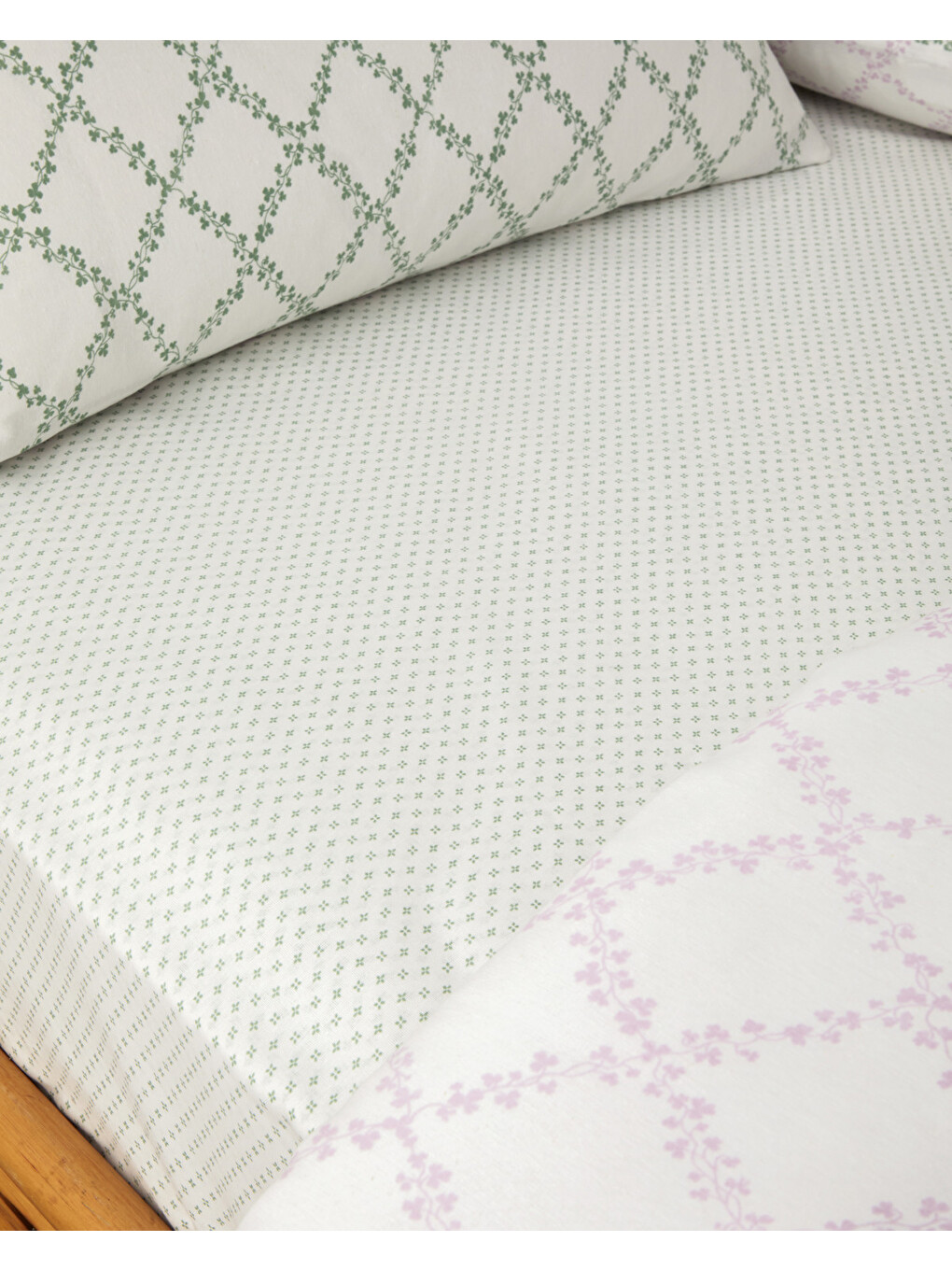 Bloom Grid Kolay Ütülenir Çarşaflı Çift Kişilik Nevresim Takımı 200x220 Cm Yeşil-3