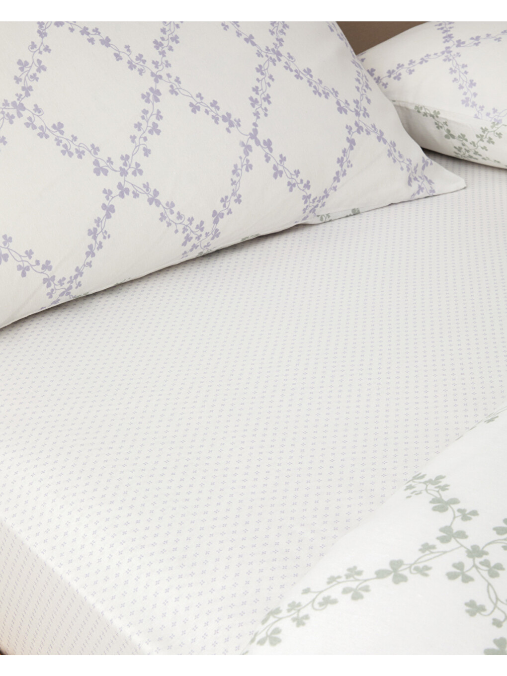 Mor Garden Lattice Kolay Ütülenir Çarşaflı Çift Kişilik Nevresim Takımı 200x220 Cm Lila-yeşil-3