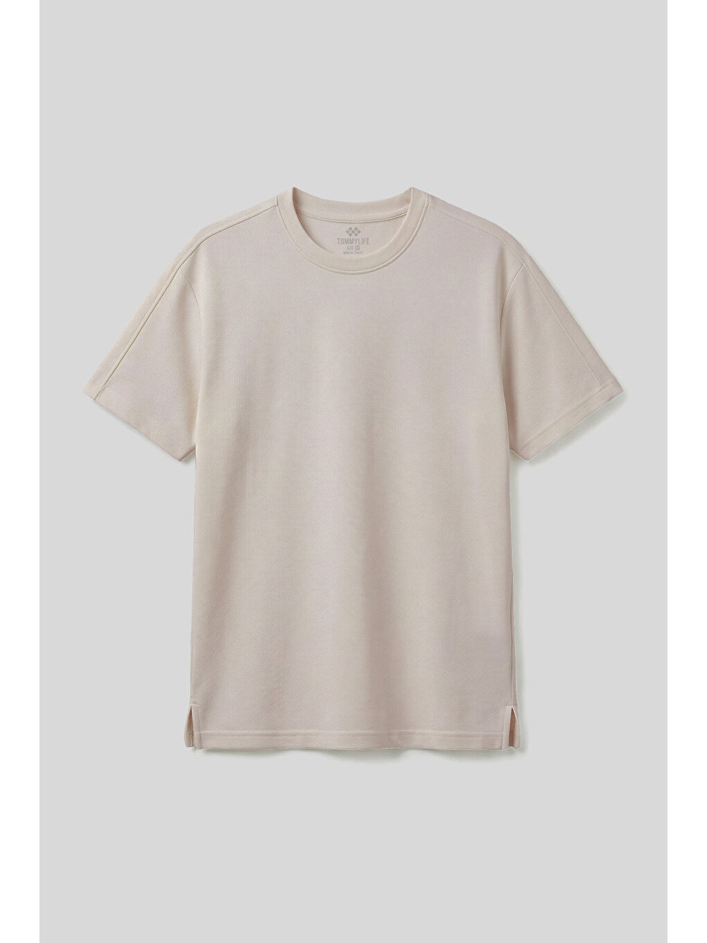 Bej Rahat Form Esnek Nefes Alabilir Erkek T-Shirt - 88495