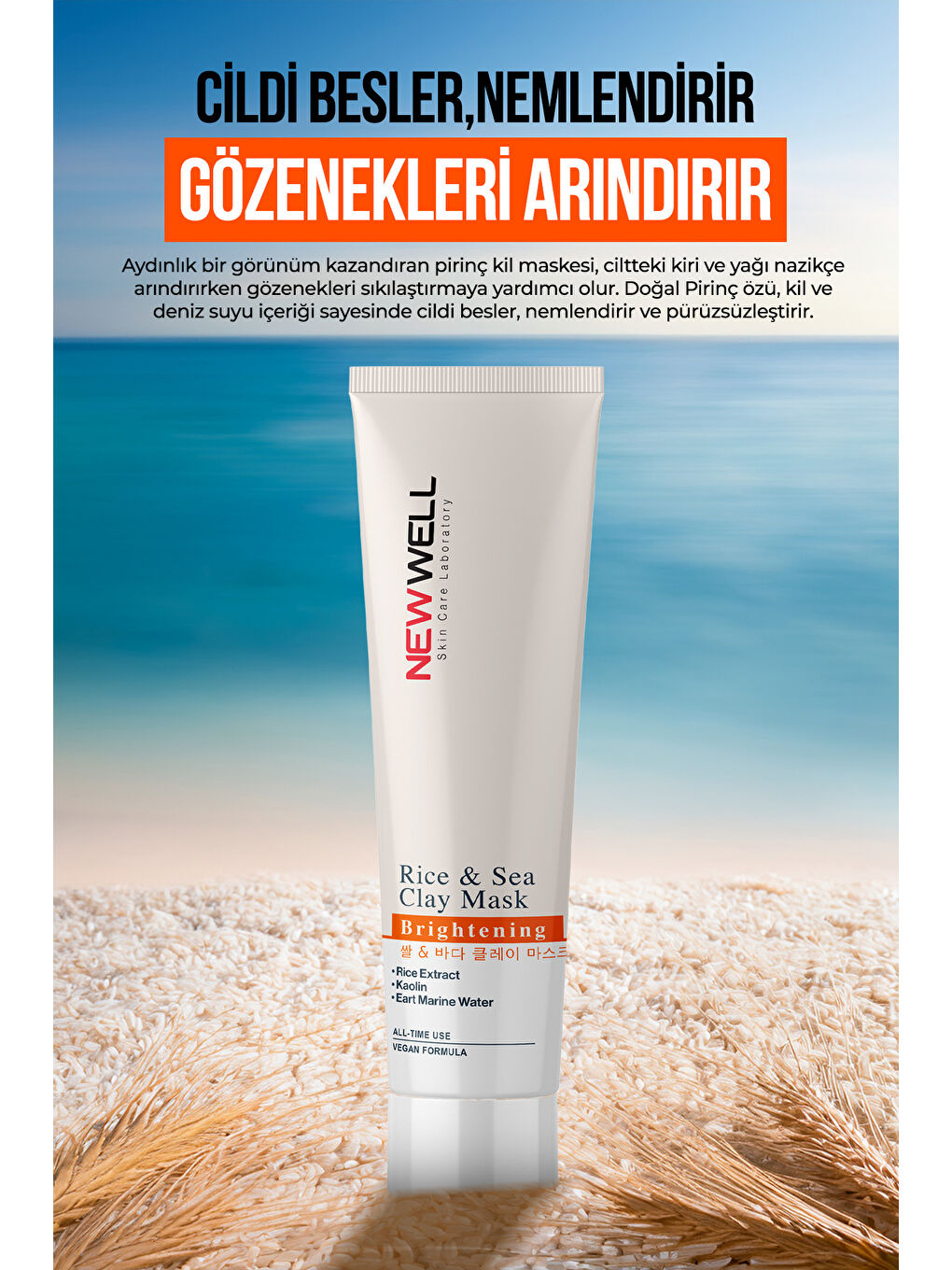 Rice & Sea Clay Mask | Pirinç ve Deniz Özlü Kil Maskesi 100 ML-2