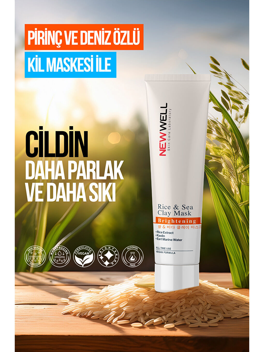 Rice & Sea Clay Mask | Pirinç ve Deniz Özlü Kil Maskesi 100 ML-3