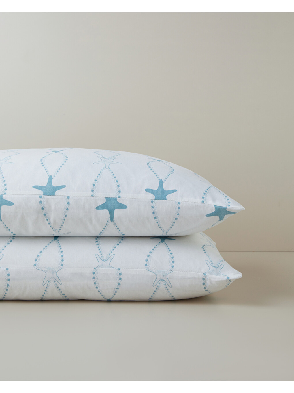 Starfish Kolay Ütülenir 2'li Yastık Kılıfı 50x70 Cm Mavi-1