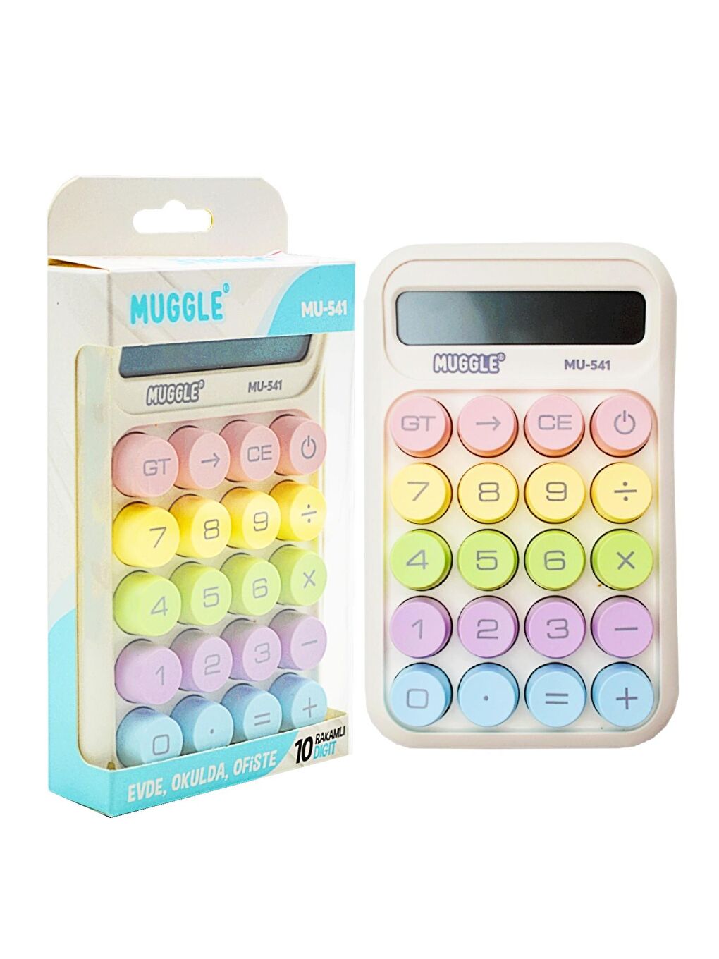 MU-541 Masaüstü 10 Haneli  Pilli Hesap Makinesi Beyaz