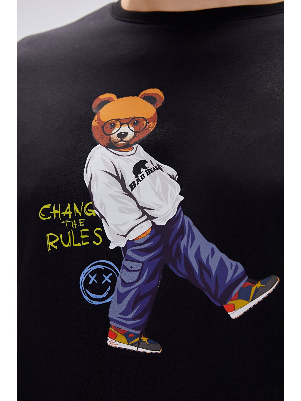 Bad Bear Nash Siyah Erkek Baskılı Tişört - 2