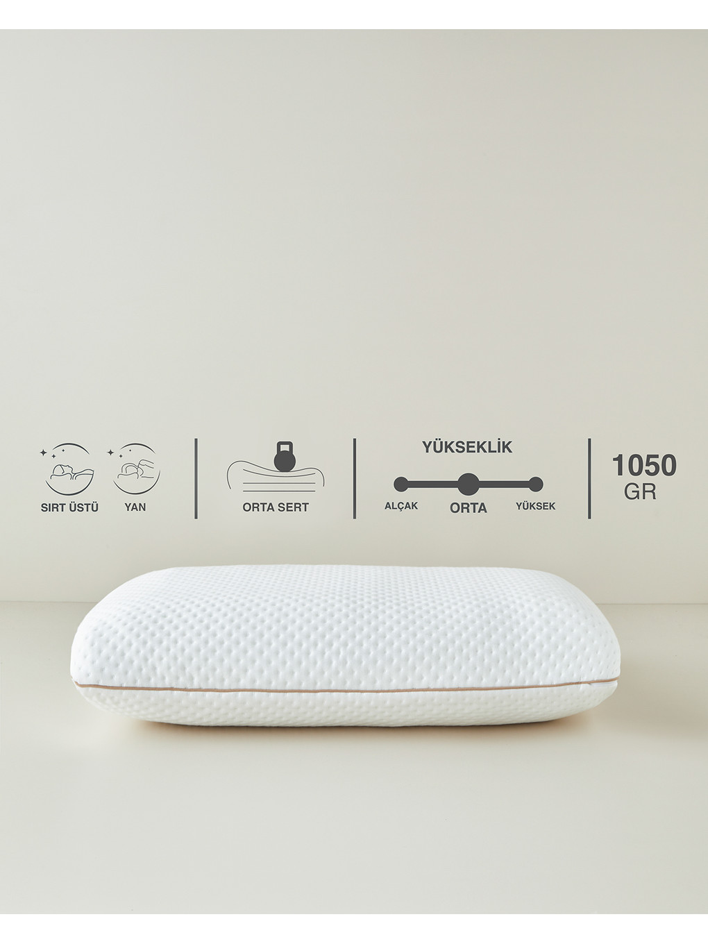 Ergonomik Boyun Destekli Visco Yastık 60x40x16 Cm Beyaz-2