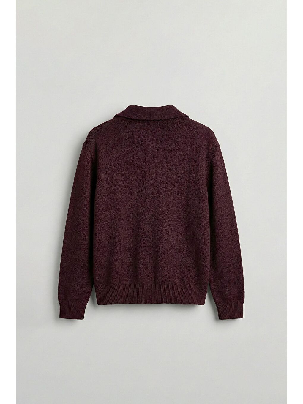 Erkek Yarım Fermuarlı Premium Kumaş Oversize Kazak Bordo-1