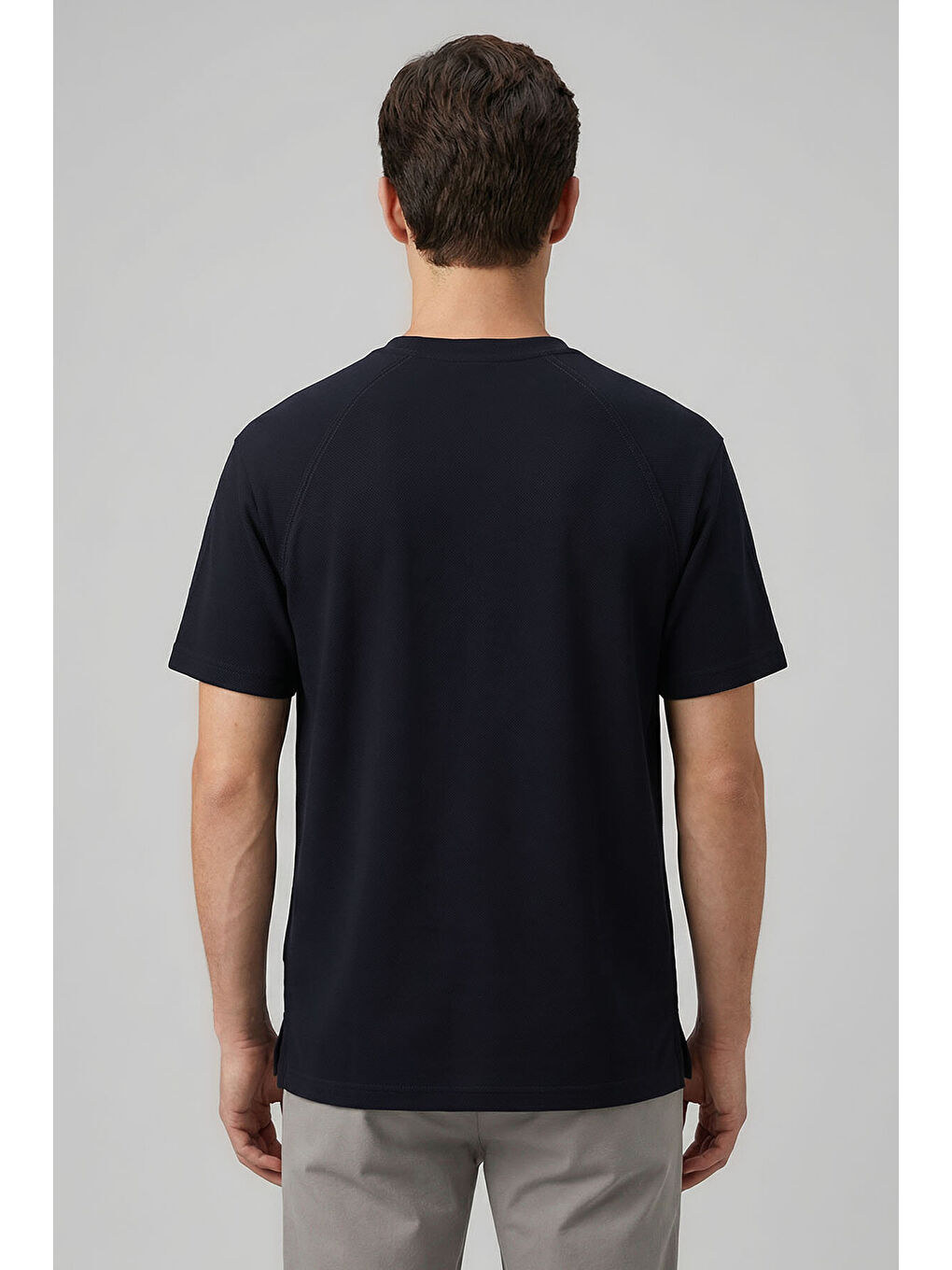 Lacivert Rahat Form Esnek Nefes Alabilir Erkek T-Shirt - 88495-2