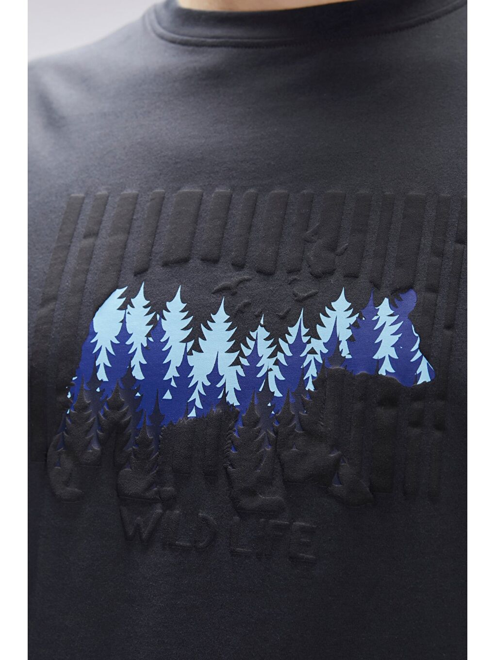 Gri Reid Antrasit Erkek Oversize Tişört-1