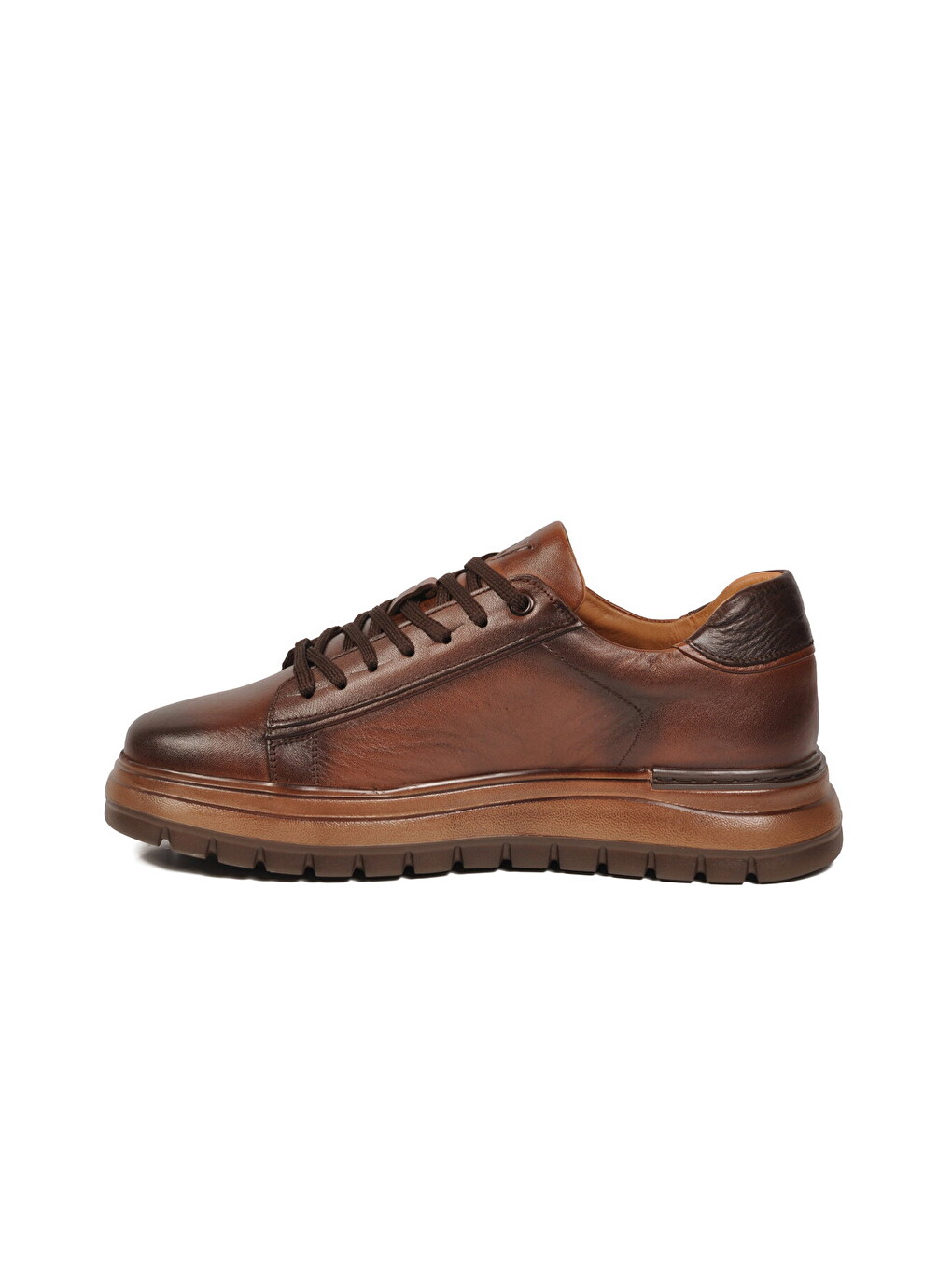 Kahverengi Taba Hakiki Deri Hafızalı Taban Erkek Casual Ayakkabı Sneaker M387 M-3