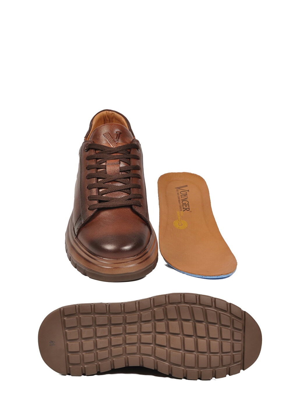 Kahverengi Taba Hakiki Deri Hafızalı Taban Erkek Casual Ayakkabı Sneaker M387 M-4