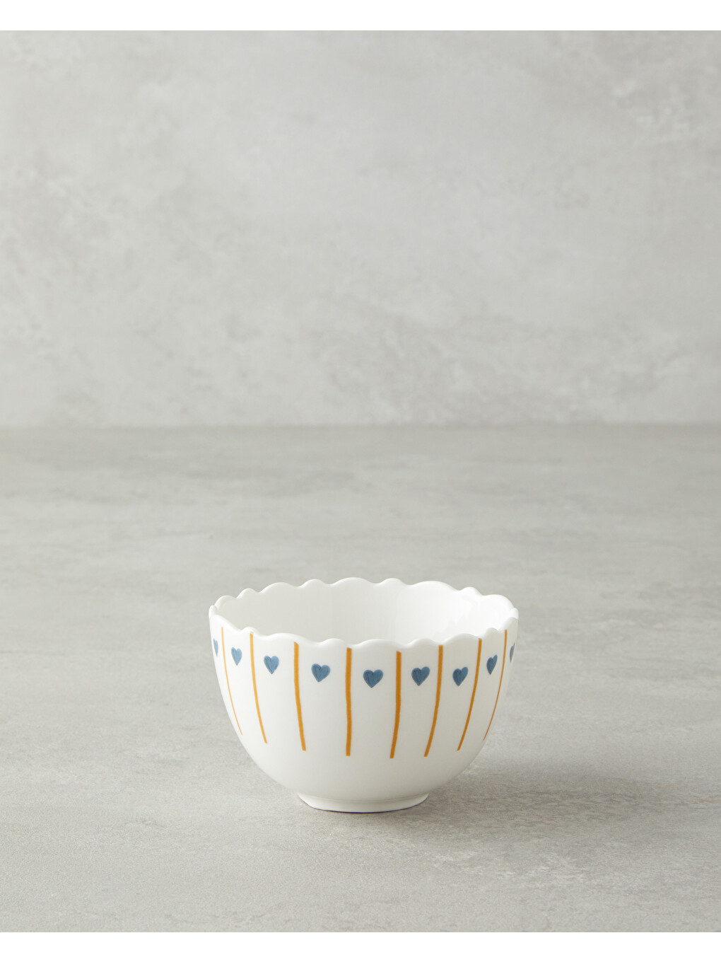 Retro Hearty New Bone China Kase 10 Cm Beyaz - Mavi-1