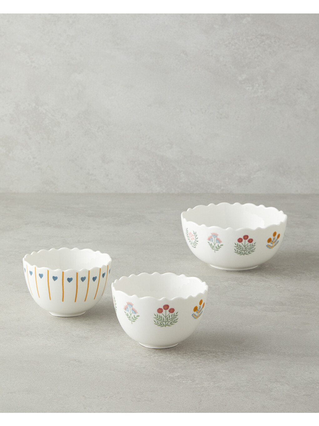 Retro Hearty New Bone China Kase 10 Cm Beyaz - Mavi-3
