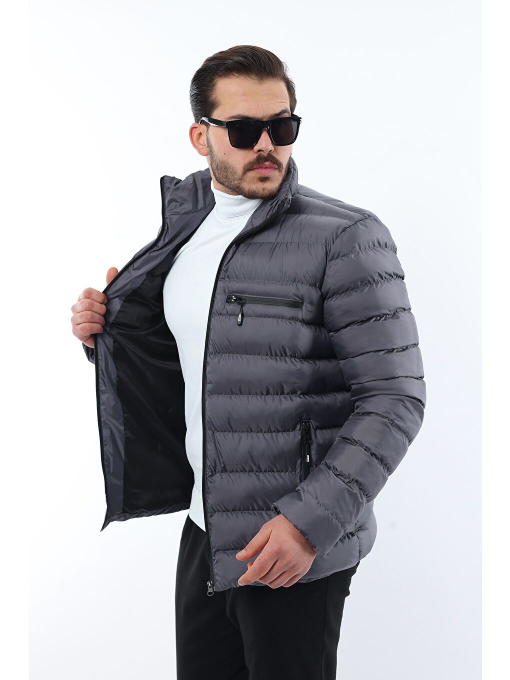 Comstar Gri Erkek Şişme Mont - 1