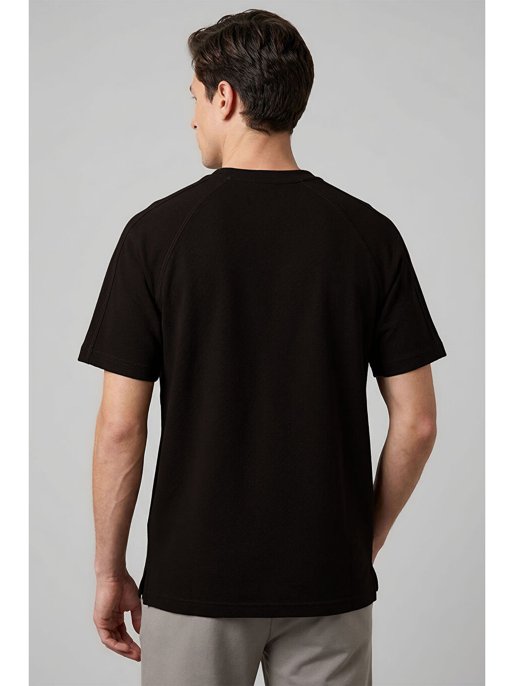 Kahverengi Rahat Form Esnek Nefes Alabilir Erkek T-Shirt - 88495-2