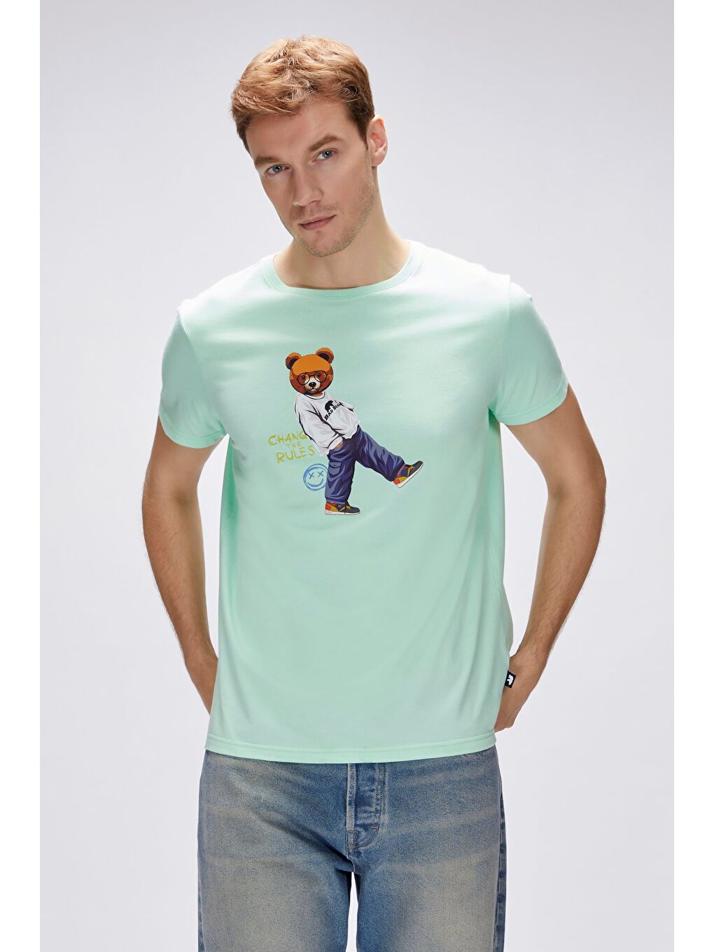 Nash Yeşil Erkek Baskılı Tişört-2